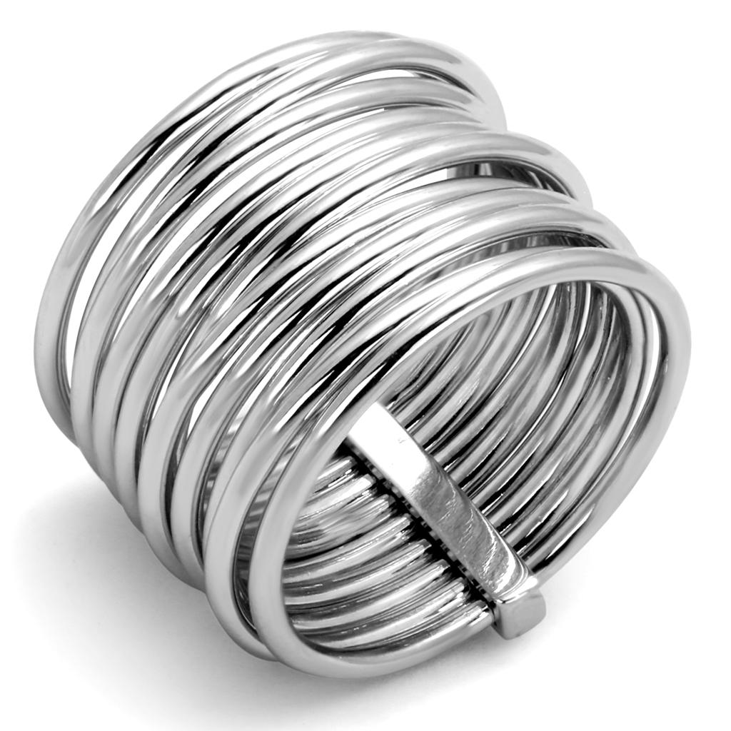 JCE4082 Rhodium Brass Ring with No Stone