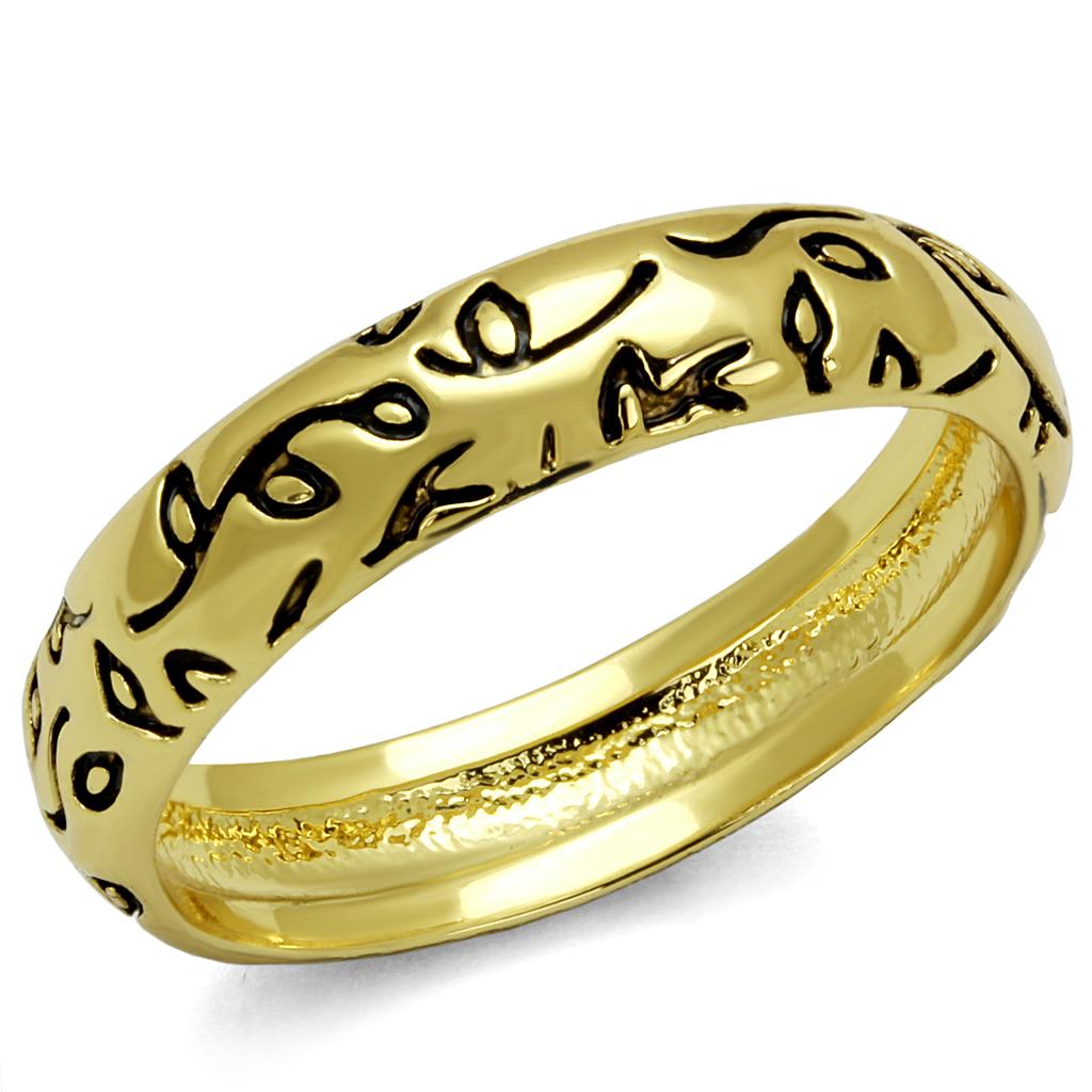 JCE4106 Gold Brass Ring with Epoxy  in Jet