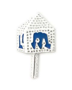 JCE839 Rhodium White Metal Brooches with Top Grade Crystal  in Clear